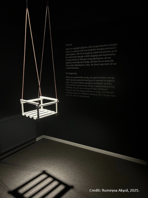 The swing that keeps moving, even after war childhood.