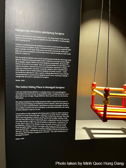 The swing and the original story in the War Childhood Museum