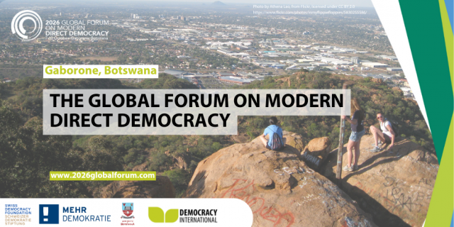 Das Bild zeigt: The Global Forum on modern direct democracy