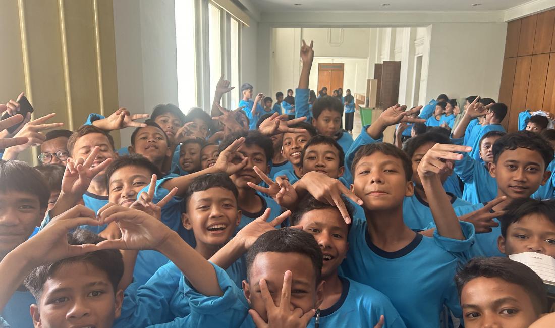 School group at Asian African Conference Museum, Bandung, Indonesia