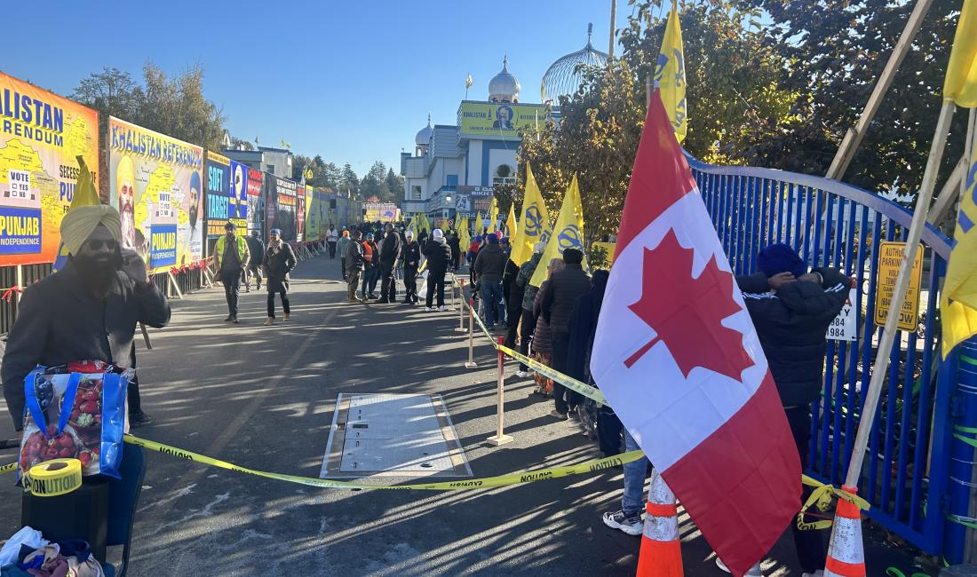 Polling place in Surrey, British Columbia (Canada) for global Khalistan referendum