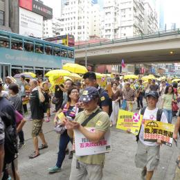 CC 4.0 license. Demonstration in Hong Kong north coast against pseudo-universal suffrage., 2015