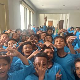 School group at Asian African Conference Museum, Bandung, Indonesia