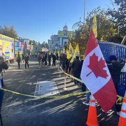 Polling place in Surrey, British Columbia (Canada) for global Khalistan referendum
