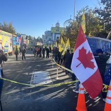 Polling place in Surrey, British Columbia (Canada) for global Khalistan referendum